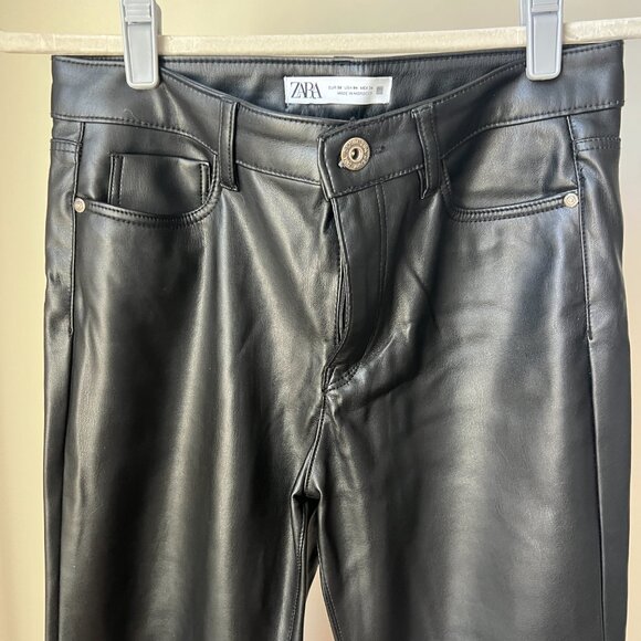 Zara Mini Flair Faux Leather Pants - Picture 2 of 8